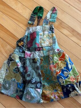 Baby Short Overalls Patchwork Cotton Colourful Boho Handmade In India